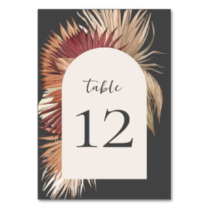 Tarjeta De Mesa Oasis tropical Boho Elegancia costera gris