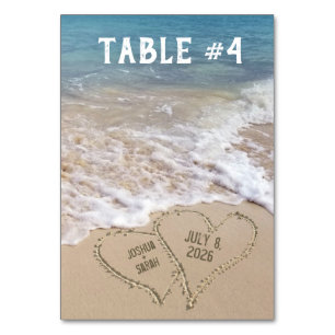 Tarjeta de mesa Ocean Beach Hearts