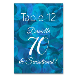 Tarjeta De Mesa Ocean Blue 70 y la fiesta sensacional de cumpleaño
