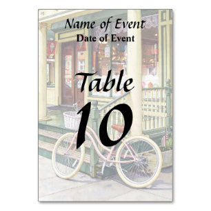 Tarjeta De Mesa Ocean Grove NJ– Bicicleta frente a heladería