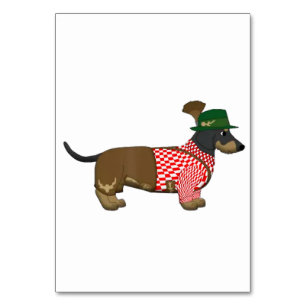 Tarjeta De Mesa Octoberfest 2018 - Divertido traje alemán de Dachs