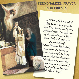 Tarjeta De Mesa Oferta Masiva de Oración del Sacerdocio Católico