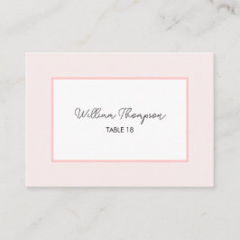 Tarjeta De Mesa Oh Baby Minimal Pink Script Baby Shower Place Card