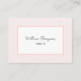 Tarjeta De Mesa Oh Baby Minimal Pink Script Baby Shower Place Card