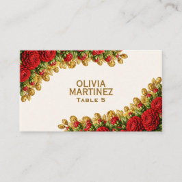 Tarjeta De Mesa Ohio Red Carnation Wedding Place Card