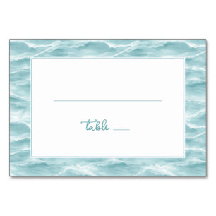 Tarjeta De Mesa Ola Turquesa Serena