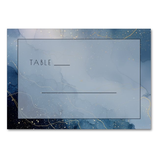 Tarjeta De Mesa Olas abstractas azules serenas (Anverso)