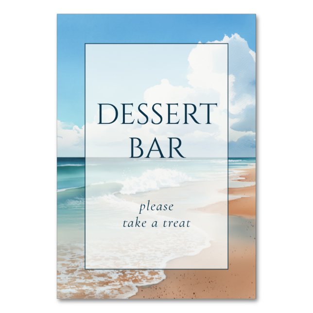 Tarjeta De Mesa Olas Azules Tranquilas de la Playa (Anverso)