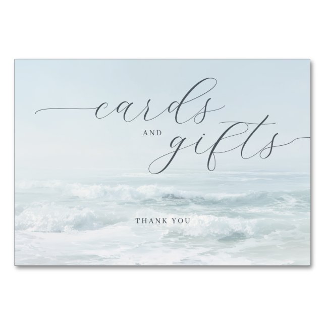 Tarjeta De Mesa Olas azules tranquilas del océano (Anverso)