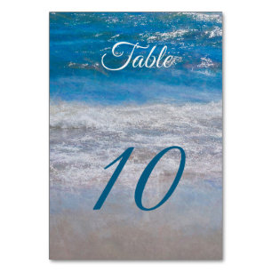 Tarjeta De Mesa Olas del océano tropical azul playa