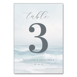 Tarjeta De Mesa Olas tranquilas azules de la playa