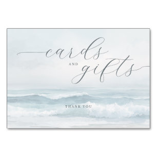 Tarjeta De Mesa Olas tranquilas de acuarela azul