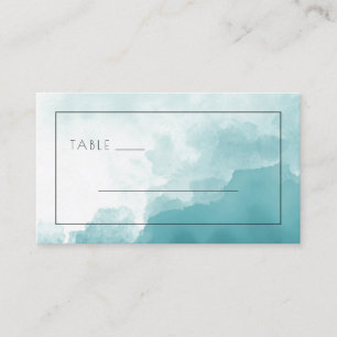 Tarjeta De Mesa Olas tranquilas de acuarela azul