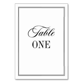 Tarjeta De Mesa Old Money Black and White Wedding