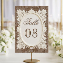 Old Money Brown Ivory Doily Lace Wedding