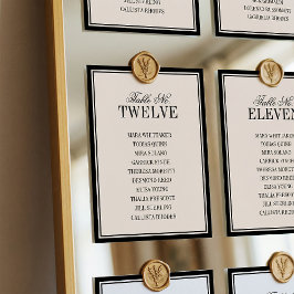 Tarjeta De Mesa Old Money Classic Luxury Black Cream Wedding