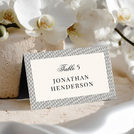 Tarjeta De Mesa Old Money Wedding Escort Name Card