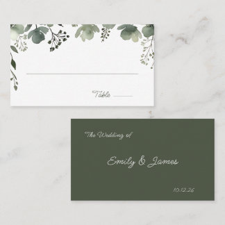 Tarjeta De Mesa Olive Floral Wedding