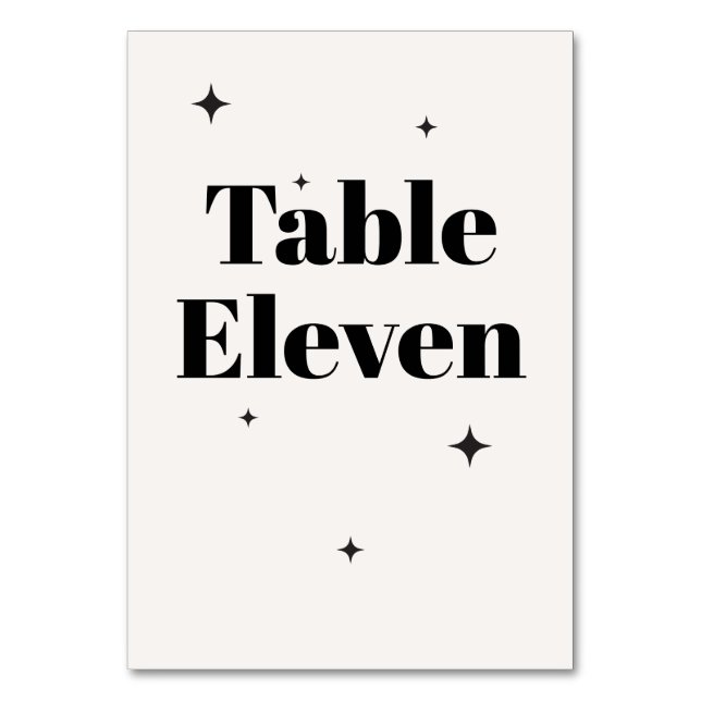 Tarjeta De Mesa OLIVIA Moderno Desayuno de Boda Celestial de Marfi (Anverso)