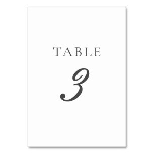 Tarjeta De Mesa Olivia simple Boda gris elegante