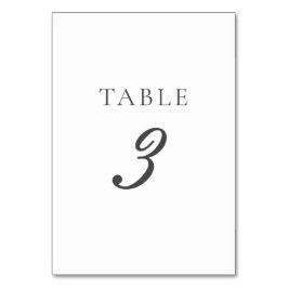 Tarjeta De Mesa Olivia simple Boda gris elegante