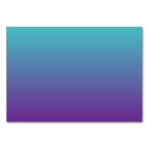 Tarjeta De Mesa Ombre turquesa púrpura