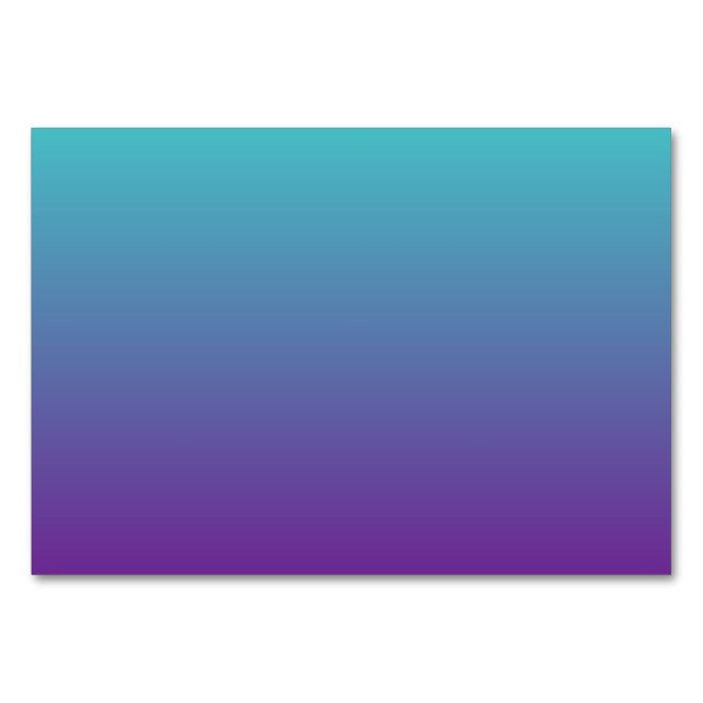 Tarjeta De Mesa Ombre turquesa púrpura (Anverso)