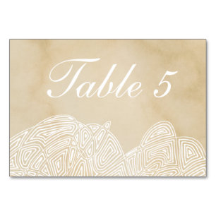 Tarjeta De Mesa Ondas de garabatos en pergamino