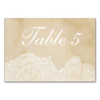 Tarjeta De Mesa Ondas de garabatos en pergamino