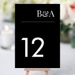 Tarjeta De Mesa Onyx Tuxedo Simple Plain Modern Premium Elegante<br><div class="desc">Celebre la belleza intemporal del amor con mi exquisito Premium Classic Modern Elegant Names / Monograma Colección de Bodas en blanco y negro. Eleva tu día especial a un nuevo nivel de sofisticación y encanto, mientras te embarcas en tu viaje en pareja. En Phrosne Ras Design Zazzle, entendemos que cada...</div>