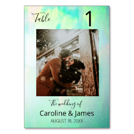 Tarjeta De Mesa Opal Lovely Momentos Foto Boda Número de tabla