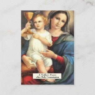 Tarjeta De Mesa Oración a Santa Mónica Virgen María Jesús Comunión