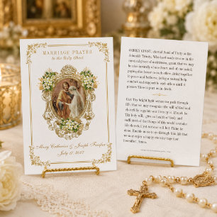 Tarjeta De Mesa Oración católica al Espíritu Santo para bodas