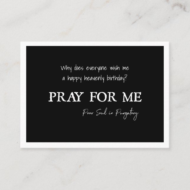 Tarjeta De Mesa Oración católica por almas en funeral quirúrgico (Anverso)