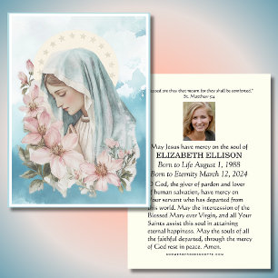Tarjeta De Mesa Oración conmemorativa católica conmemorativa Mary 