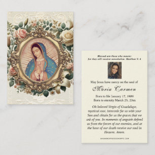 Tarjeta De Mesa Oración conmemorativa del funeral de la Virgen Mar