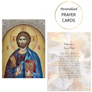 Tarjeta De Mesa Oración en tiempos de necesidad cristiana ortodoxa