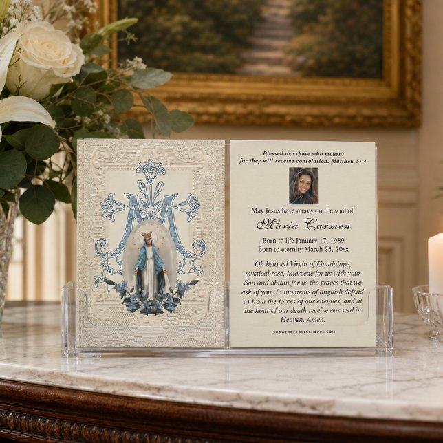 Tarjeta De Mesa Oración fúnebre religiosa Virgen María (Subido por el creador)