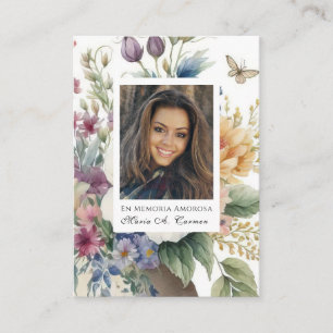 Tarjeta De Mesa Oración funeraria española floral primavera