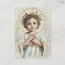 Tarjeta De Mesa Oración religiosa a Jesús Niño del Sagrado Corazón
