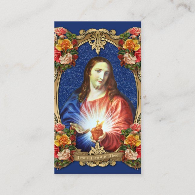 Tarjeta De Mesa Oración religiosa del corazón sagrado por el alma  (Anverso)