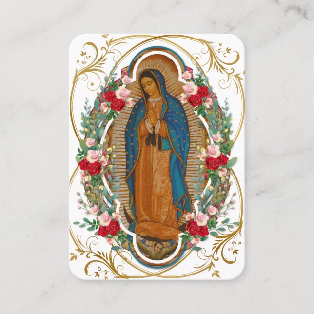Tarjeta De Mesa Oraciones quirúrgicas religiosas de Guadalupe Tarj (Anverso)