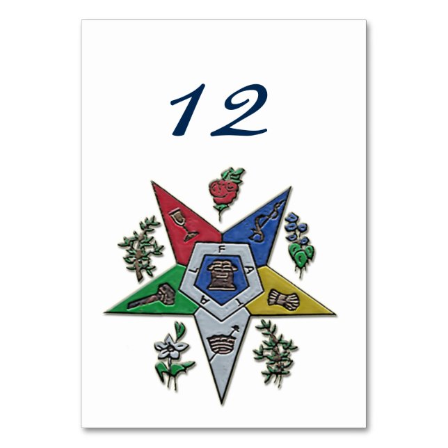 Tarjeta De Mesa Orden De La Estrella Del Este (Reverso)