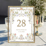 Tarjeta De Mesa Ornate Vintage Frame Bohemian Flowers Boda<br><div class="desc">Para una mayor personalización, haga clic en "Personalizar esta plantilla" y, a continuación, en "Editar usando la herramienta de diseño". Estiloso editable fácil de usar plantillas de boda, más artículos disponibles en la tienda (invitaciones, rsvp, tarjetas de agradecimiento, papel y decoración). Si necesita ayuda o elementos coincidentes, por favor contáctame....</div>