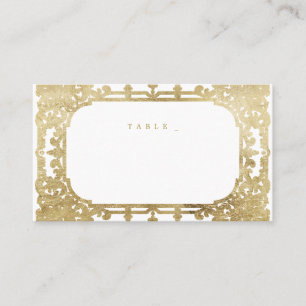 Tarjeta De Mesa Oro elegante romántico ornamentado boda vintage