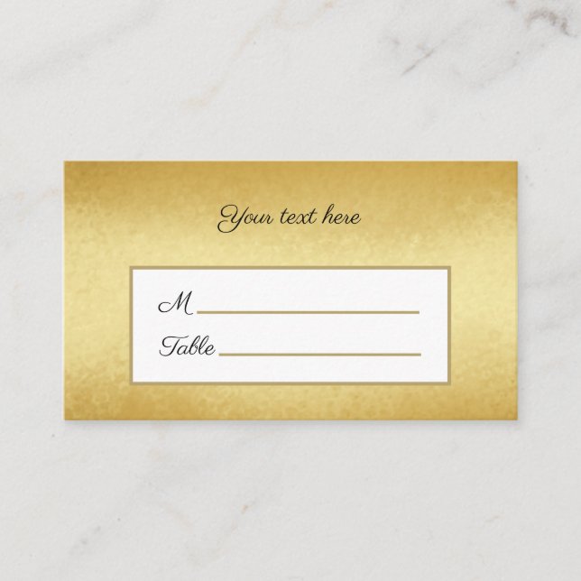 Tarjeta De Mesa Oro Falso elegante Personalizado (Anverso)