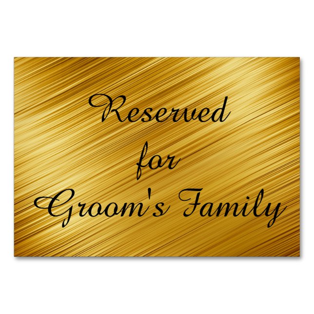Tarjeta De Mesa Oro gráfico reservado (Anverso)