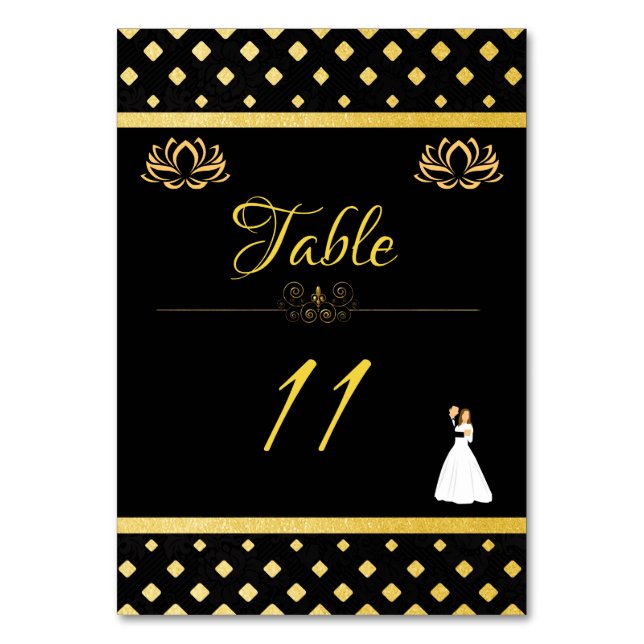 Tarjeta De Mesa Oro negro (Anverso)
