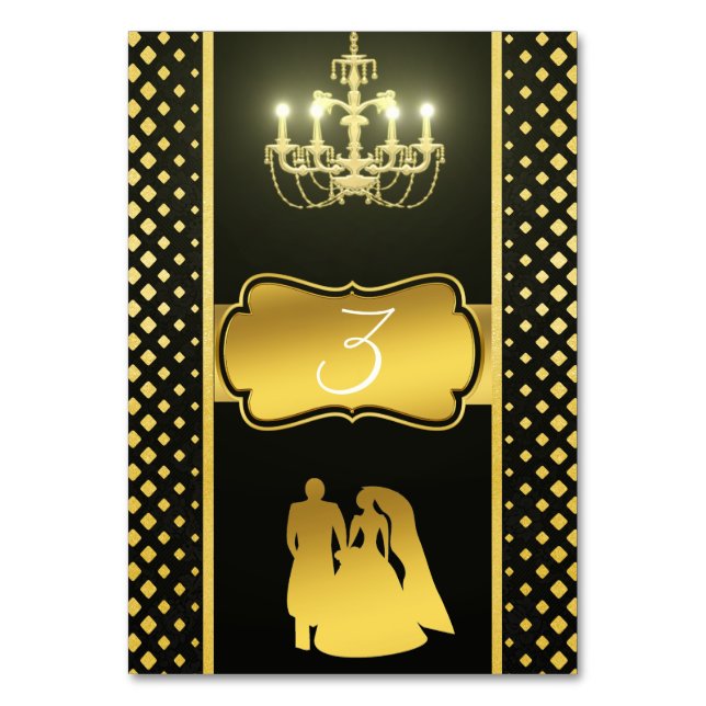Tarjeta De Mesa Oro negro (Anverso)