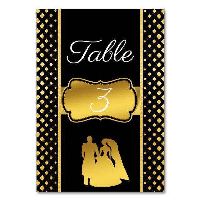 Tarjeta De Mesa Oro negro (Anverso)